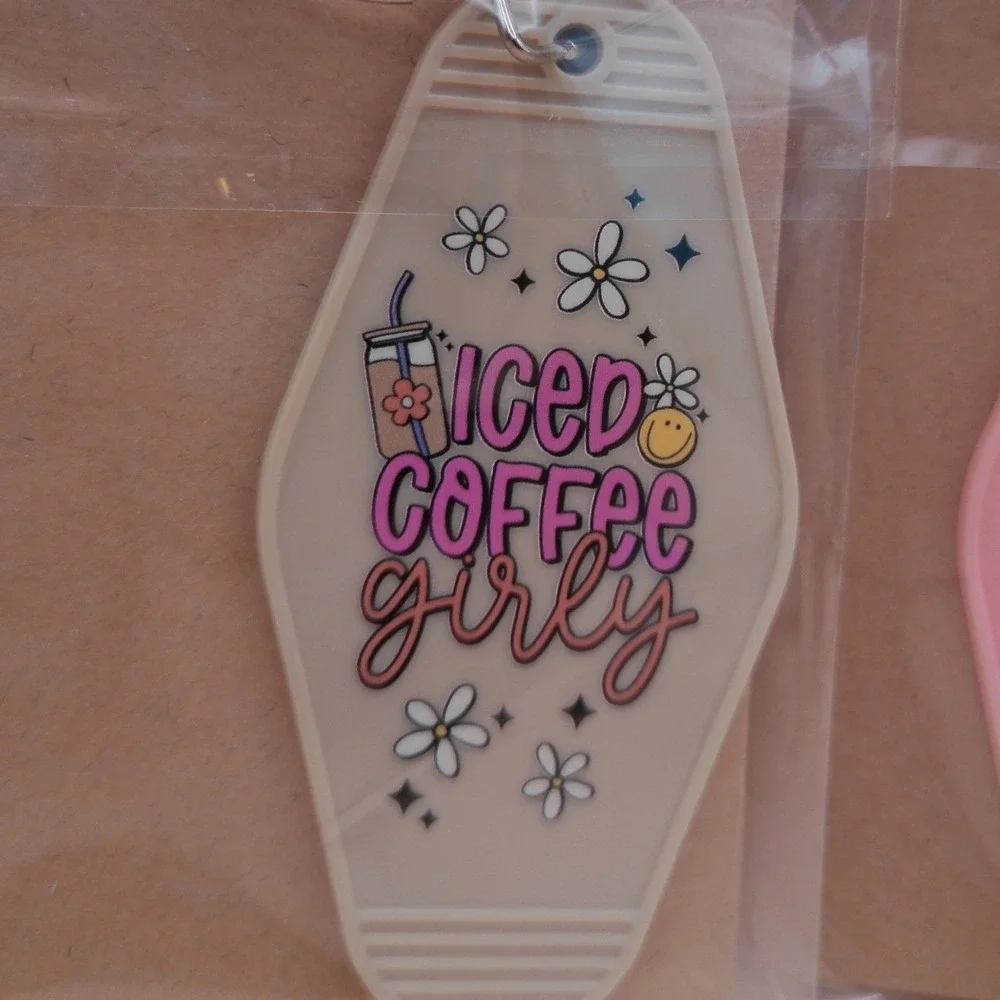Retro Coffee Motel Keychains Iced Coffee Girly Caffeine Queen Variety New‎